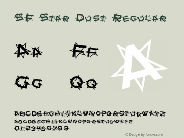 SF Star Dust Regular ver 1.0; 1999. Font Sample