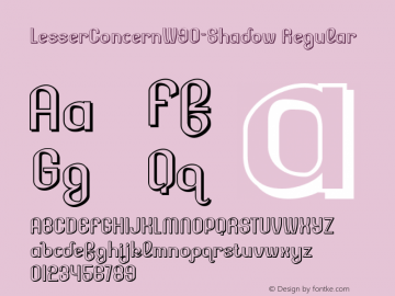 LesserConcernW90-Shadow Regular Version 3.00 Font Sample