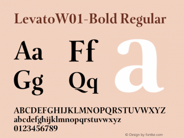 LevatoW01-Bold Regular Version 1.1 Font Sample