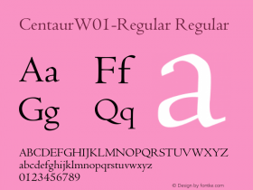 CentaurW01-Regular Regular Version 1.02 Font Sample
