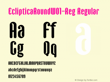 EclipticaRoundW01-Reg Regular Version 1.00 Font Sample
