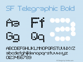 SF Telegraphic Bold ver 1.0; 1999. Freeware for non-commercial use. Font Sample