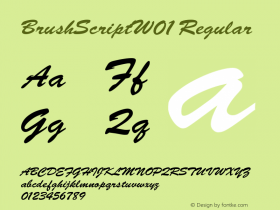 BrushScriptW01 Regular Version 1.00 Font Sample