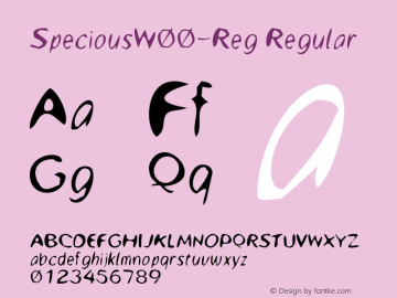 SpeciousW00-Reg Regular Version 1.00 Font Sample
