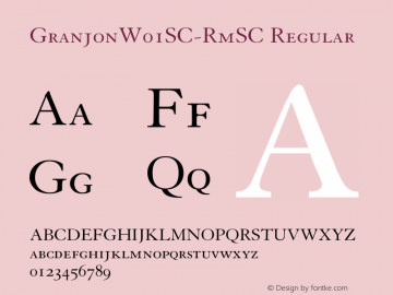 GranjonW01SC-RmSC Regular Version 1.00 Font Sample