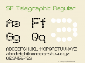 SF Telegraphic Regular ver 1.0; 1999. Font Sample