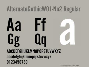 AlternateGothicW01-No2 Regular Version 1.01 Font Sample