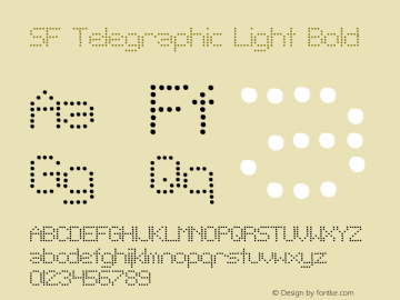 SF Telegraphic Light Bold ver 1.0; 1999. Freeware for non-commercial use. Font Sample