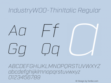 IndustryW00-ThinItalic Regular Version 2.20图片样张