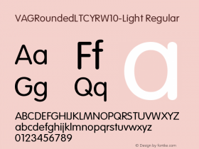 VAGRoundedLTCYRW10-Light Regular Version 1.00 Font Sample