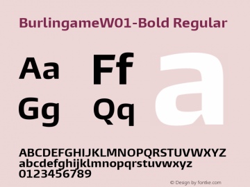 BurlingameW01-Bold Regular Version 1.00 Font Sample