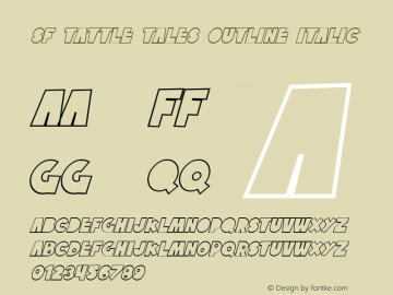 SF Tattle Tales Outline Italic Version 1.1 Font Sample