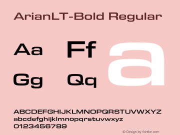 ArianLT-Bold Regular Version 2.00 Font Sample