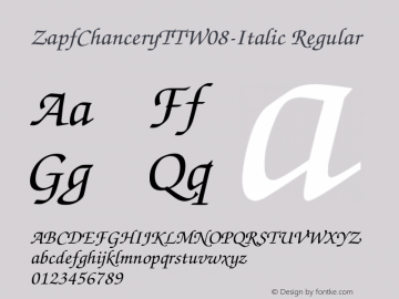 ZapfChanceryTTW08-Italic Regular Version 3.00图片样张