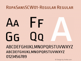 RopaSansSCW01-Regular Regular Version 1.10 Font Sample