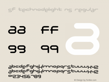 SF Technodelight NS Regular ver 1.0; 1999. Freeware for non-commercial use.图片样张