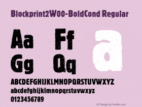 Blockprint2W00-BoldCond Regular Version 1.00 Font Sample