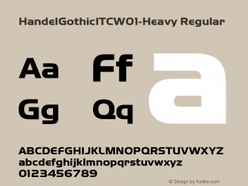 HandelGothicITCW01-Heavy Regular Version 1.01 Font Sample