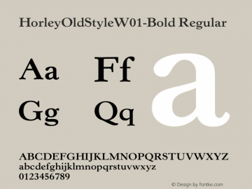 HorleyOldStyleW01-Bold Regular Version 2.02 Font Sample
