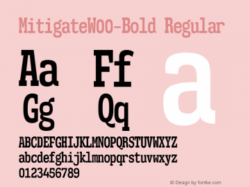 MitigateW00-Bold Regular Version 1.10 Font Sample