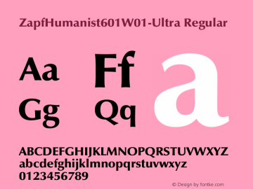 ZapfHumanist601W01-Ultra Regular Version 1.00 Font Sample