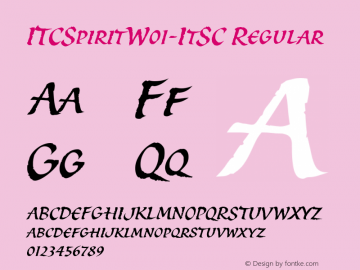 ITCSpiritW01-ItSC Regular Version 1.00 Font Sample