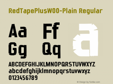 RedTapePlusW00-Plain Regular Version 1.00 Font Sample