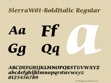 SierraW01-BoldItalic Regular Version 1.02图片样张