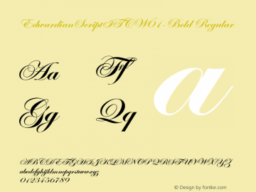 EdwardianScriptITCW01-Bold Regular Version 1.00 Font Sample