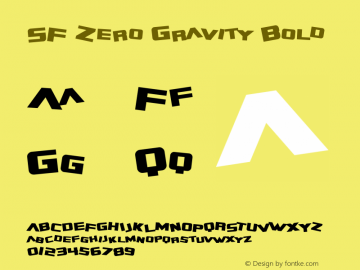 SF Zero Gravity Bold ver 1.1; 1999. Freeware for non-commercial use.图片样张