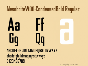 NesobriteW00-CondensedBold Regular Version 1.10图片样张