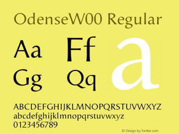 OdenseW00 Regular Version 1.00 Font Sample