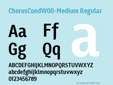 ChorusCondW00-Medium Regular Version 1.10 Font Sample