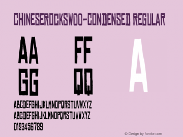 ChineseRocksW00-Condensed Regular Version 3.20 Font Sample