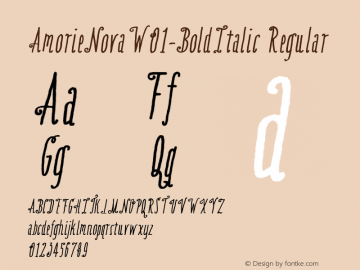 AmorieNovaW01-BoldItalic Regular Version 1.00 Font Sample