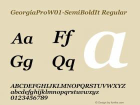 GeorgiaProW01-SemiBoldIt Regular Version 1.00 Font Sample