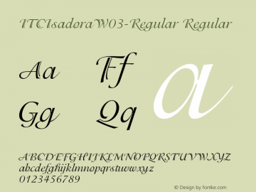 ITCIsadoraW03-Regular Regular Version 1.18 Font Sample