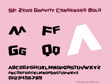 SF Zero Gravity Condensed Bold Version 1.1图片样张