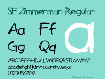 SF Zimmerman Regular v1.0 - Freeware Font Sample