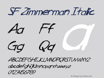 SF Zimmerman Italic v1.0 - Freeware图片样张
