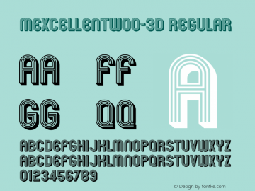 MexcellentW00-3D Regular Version 4.00 Font Sample