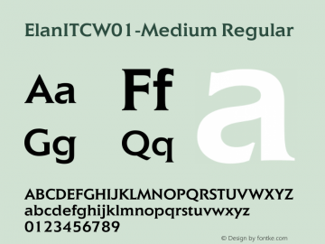 ElanITCW01-Medium Regular Version 1.01 Font Sample