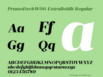 PrumoDeckW00-ExtraBoldIt Regular Version 1.10 Font Sample