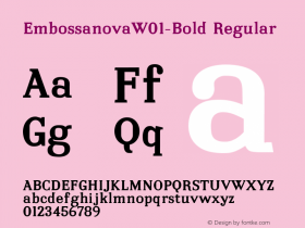 EmbossanovaW01-Bold Regular Version 1.00 Font Sample