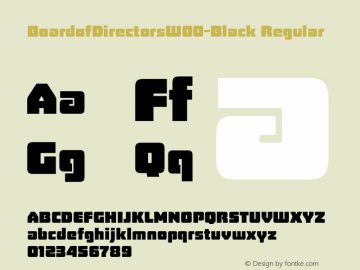 BoardofDirectorsW00-Black Regular Version 1.00 Font Sample
