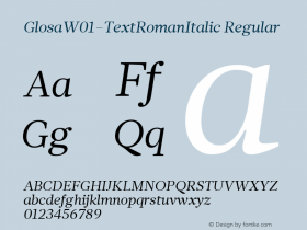 GlosaW01-TextRomanItalic Regular Version 1.00 Font Sample