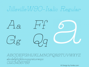 JillsvilleW90-Italic Regular Version 1.00图片样张