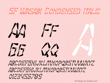 SF Wasabi Condensed Italic v1.0 - Freeware图片样张