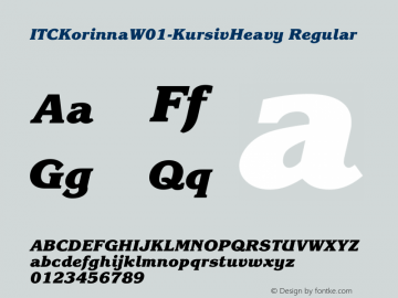 ITCKorinnaW01-KursivHeavy Regular Version 1.00 Font Sample