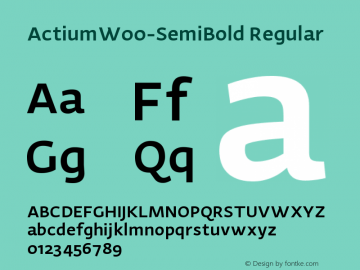 ActiumW00-SemiBold Regular Version 1.20 Font Sample